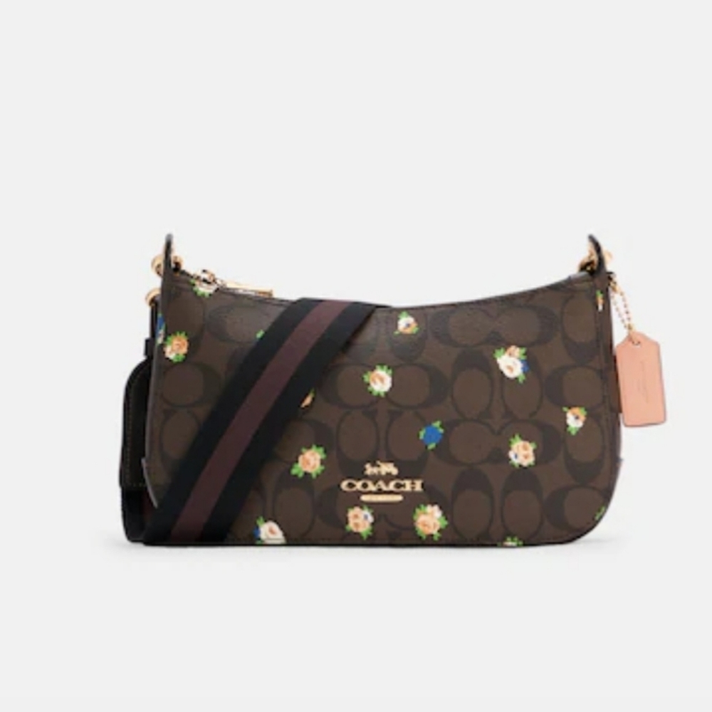 Coach Jess Baguette In the Canvas With Mini Vintage Rose Print